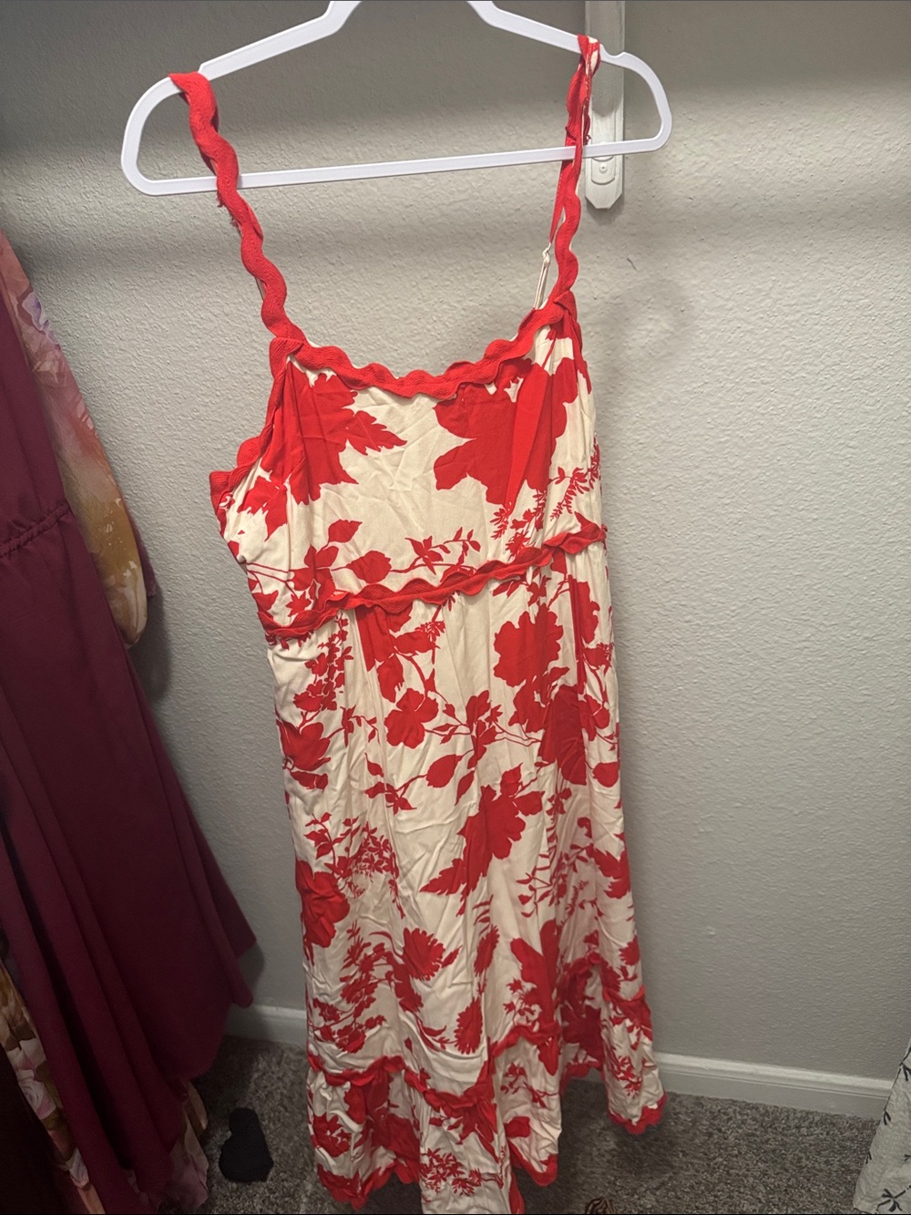 Cato Flower red and white dress